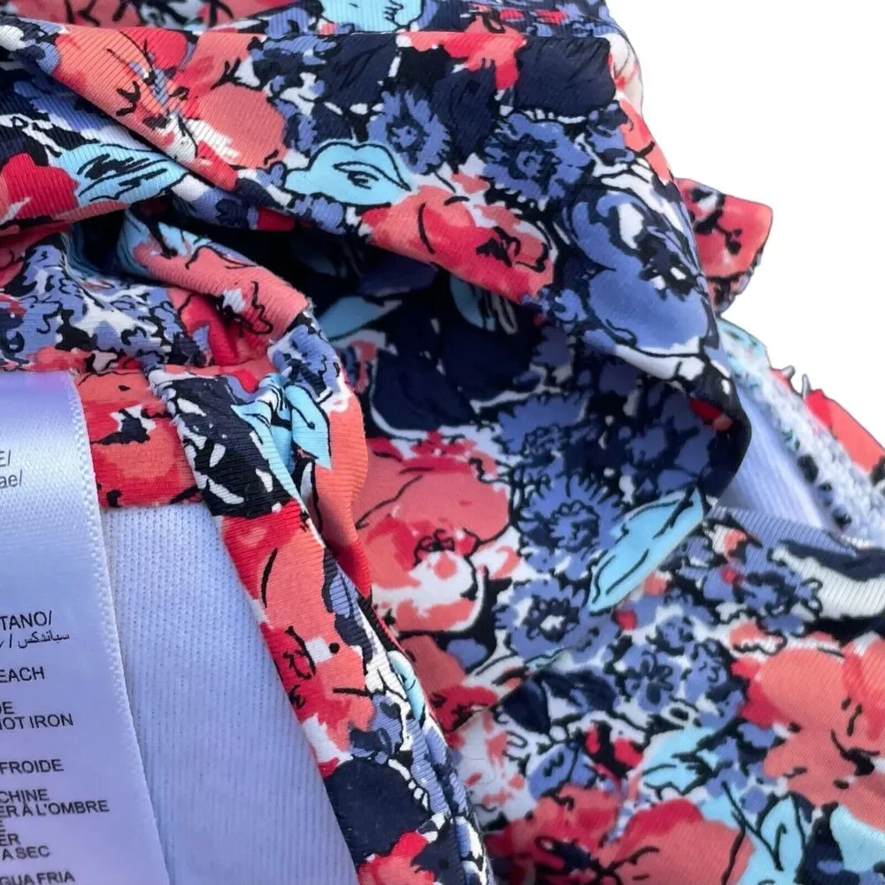 BCBG Generations‎ Bikini Sz M Multicolored Blues and Coral Excellent Condition